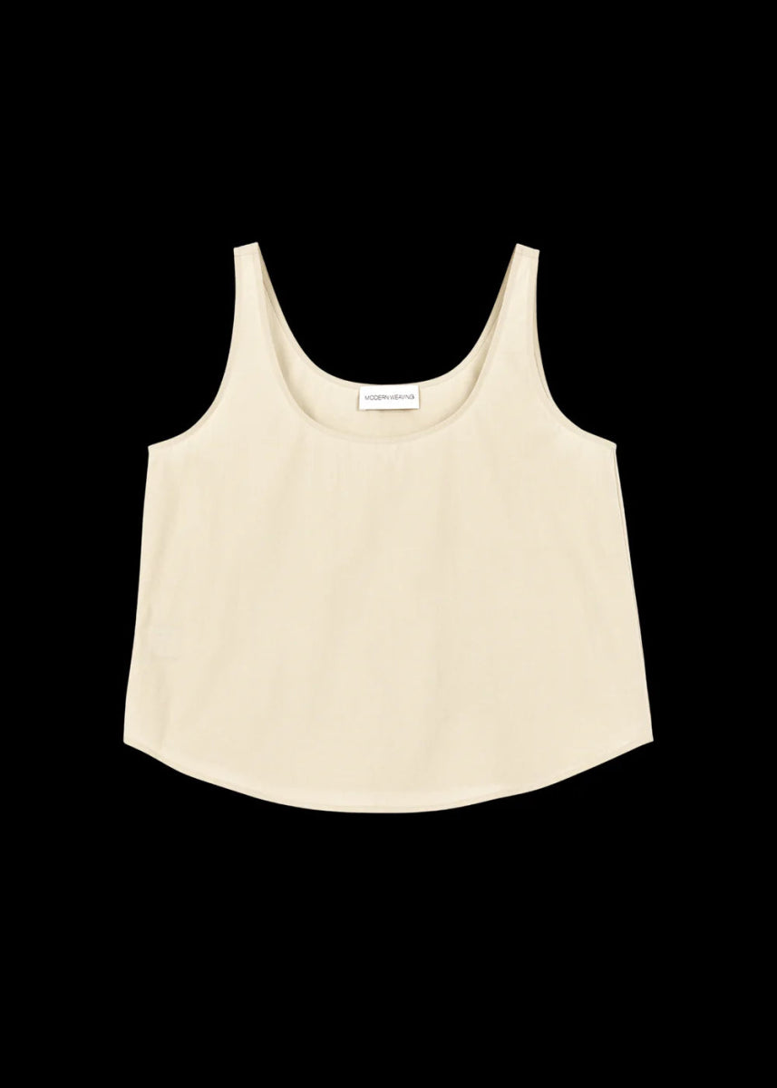 Scoop Tank Top in Eggshell - Soochie - Modern Weaving