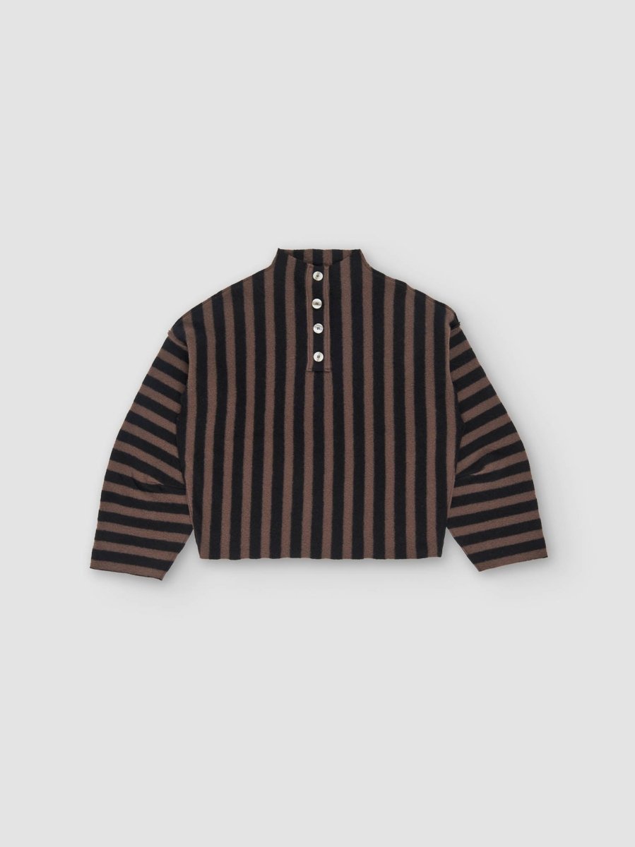 Shikai Polo Sweater in Black Espresso - Soochie - Rus