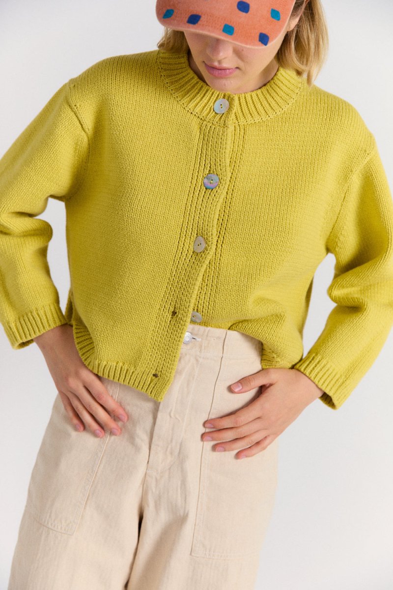 little suzie クロップド丈ニット yellow little suzie クロップド丈ニット yellow little suzie TIGHT HEM RIB