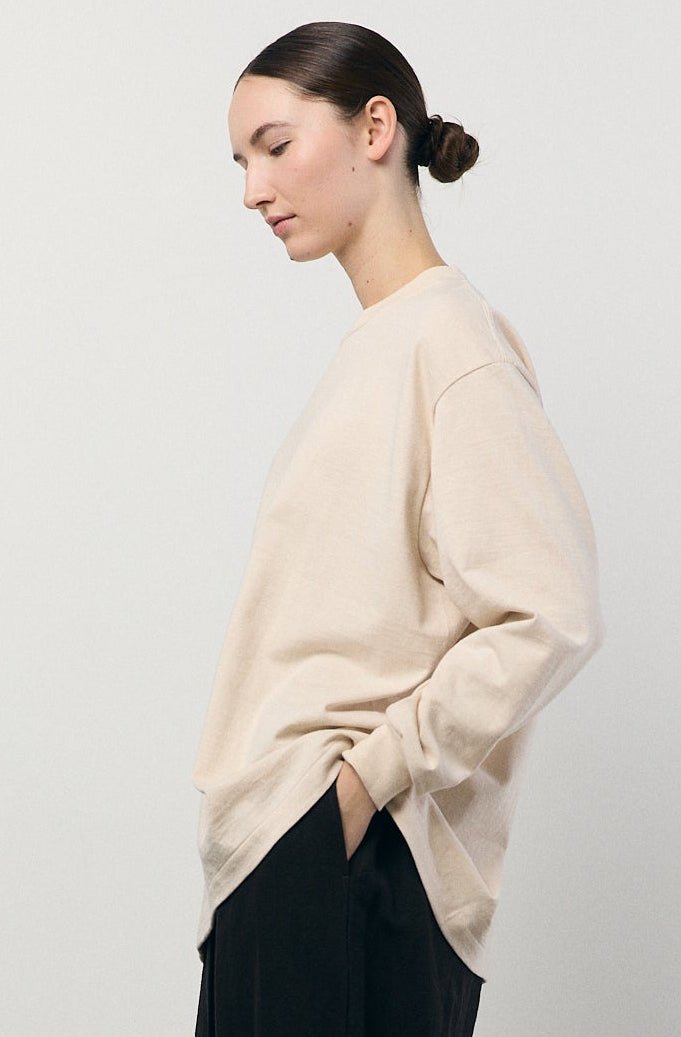 Tube Long Sleeve T-Shirt in Beige - Soochie - Yoko Sakamoto