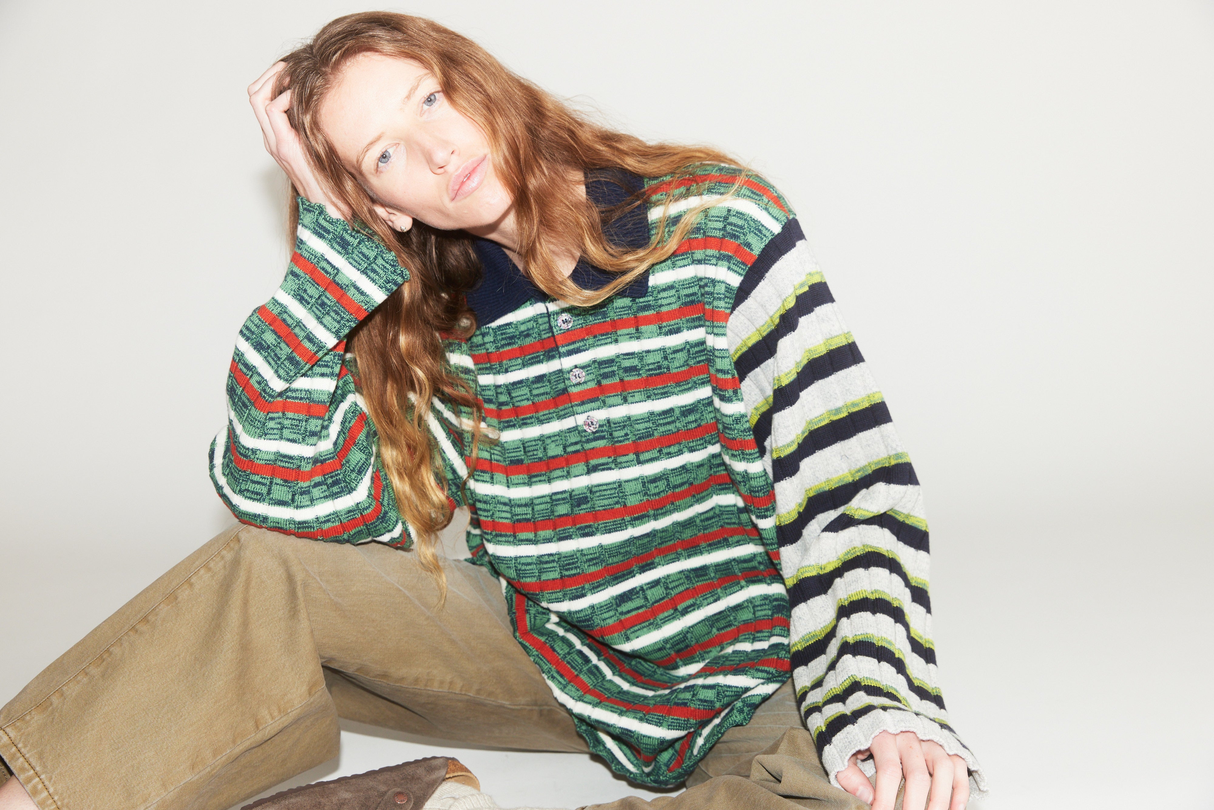 waste yarn project ロンハーマン プルオーバー　ニット WYP ロリ クルーネック ニット プルオーバー（マルチ）｜Waste Yarn