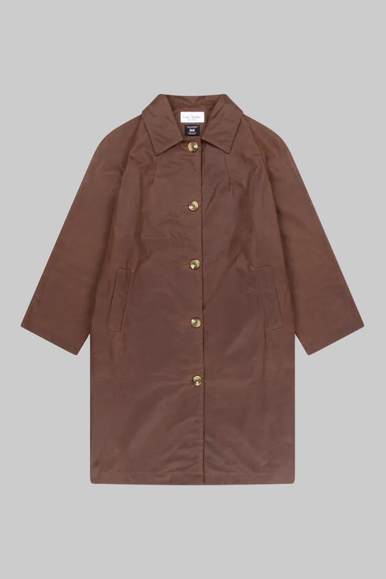 Oversized Wax Louis Coat - Chestnut