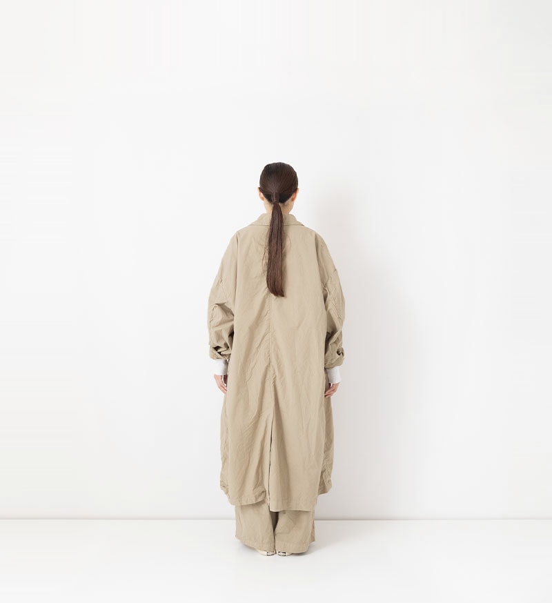Cotton Silk Coat in Beige