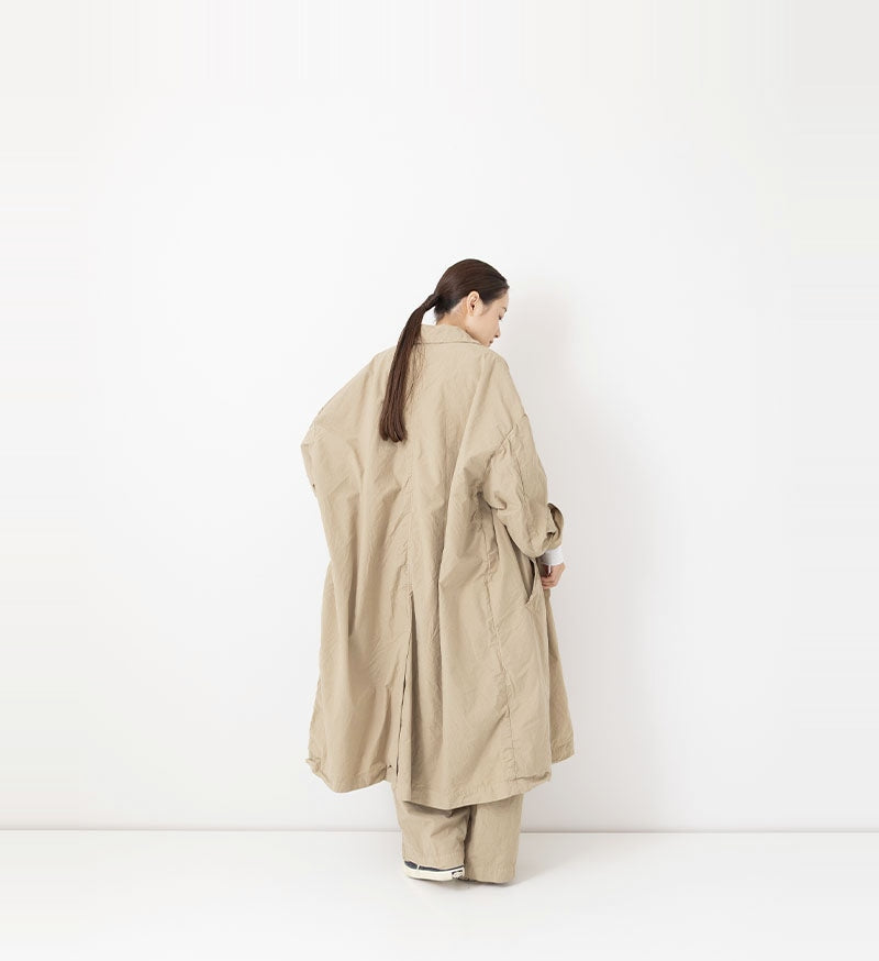 Cotton Silk Coat in Beige