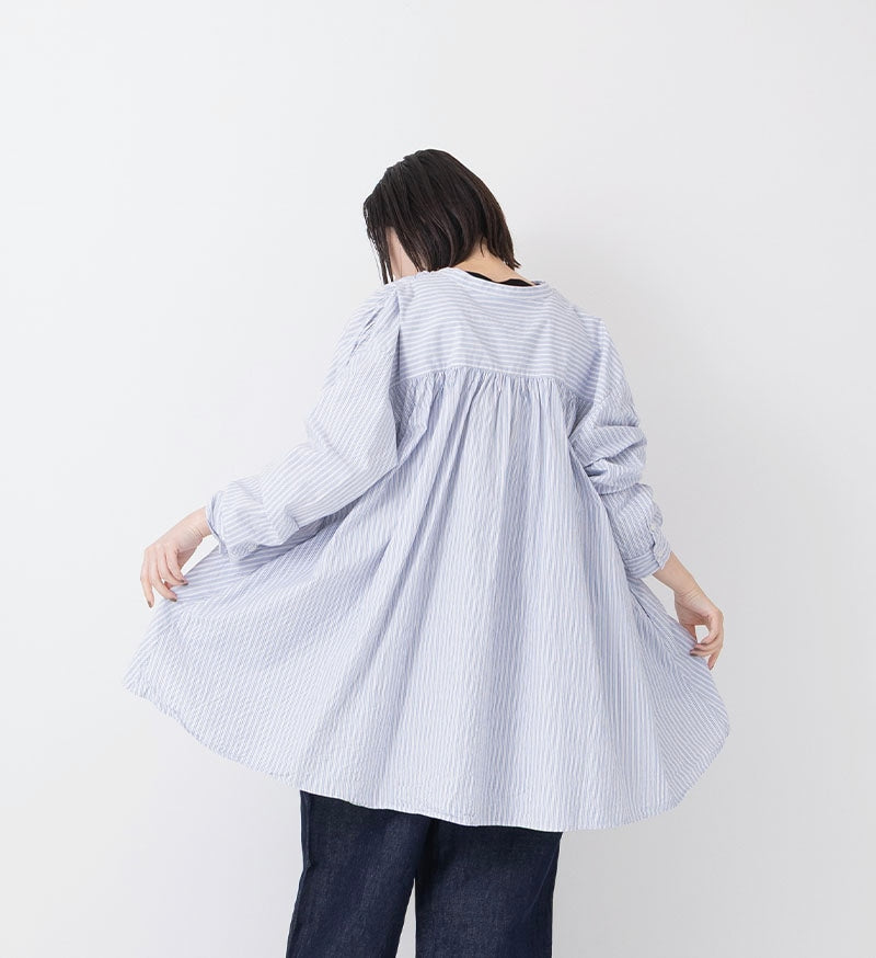 Pullover Shirt in Navy and Red Stripe