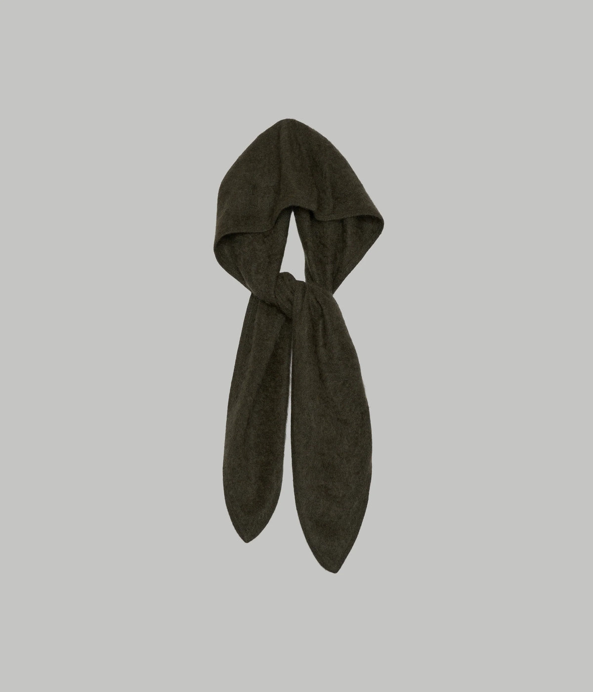 Hooded Cashmere Scarf - Olive