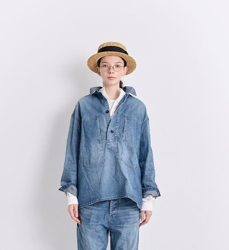Denim Pullover Shirt - Indigo