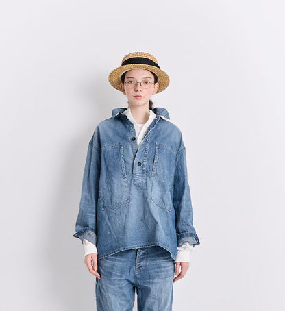 Denim Pullover Shirt - Indigo