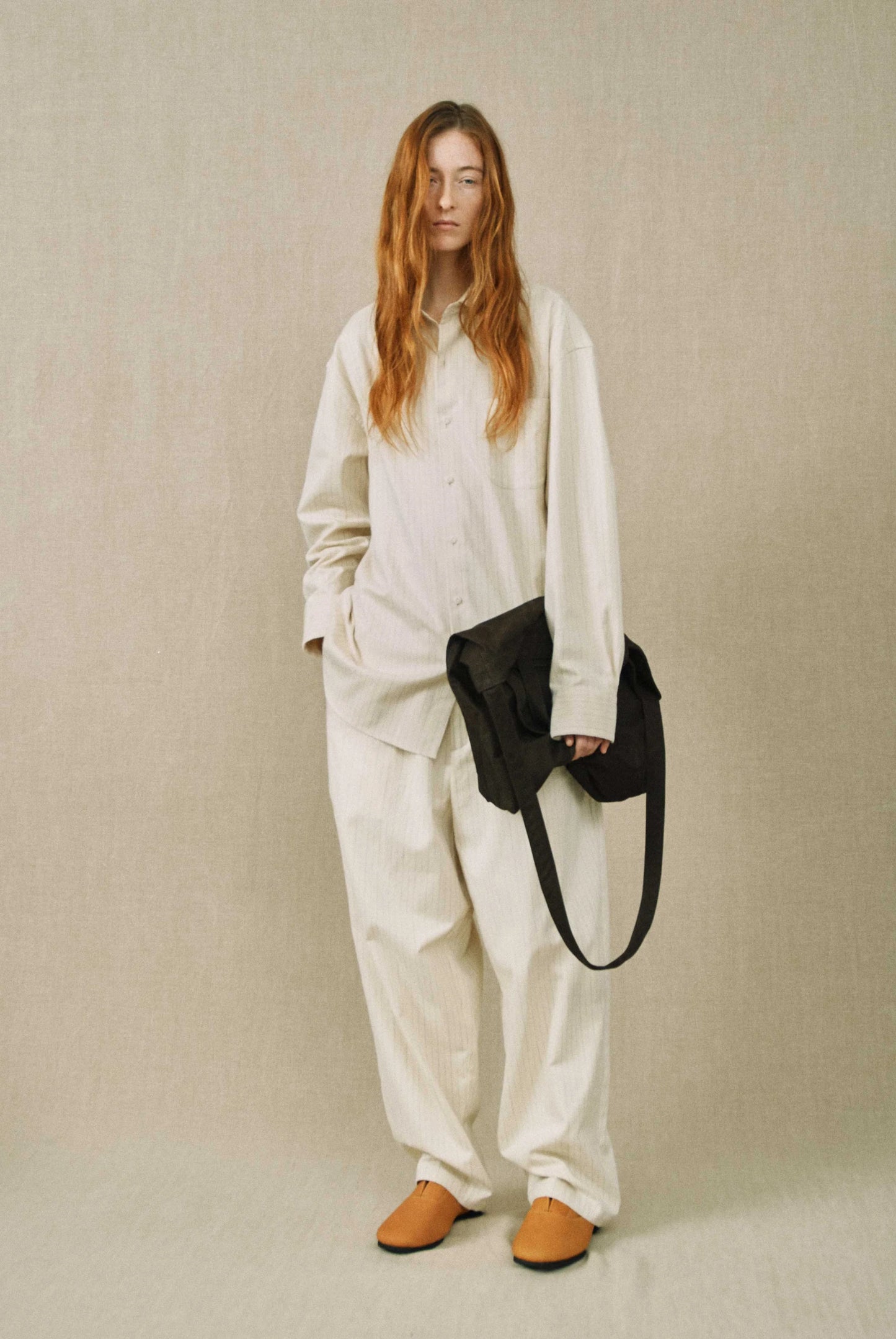 Relax Easy Pants in Ecru Stripe