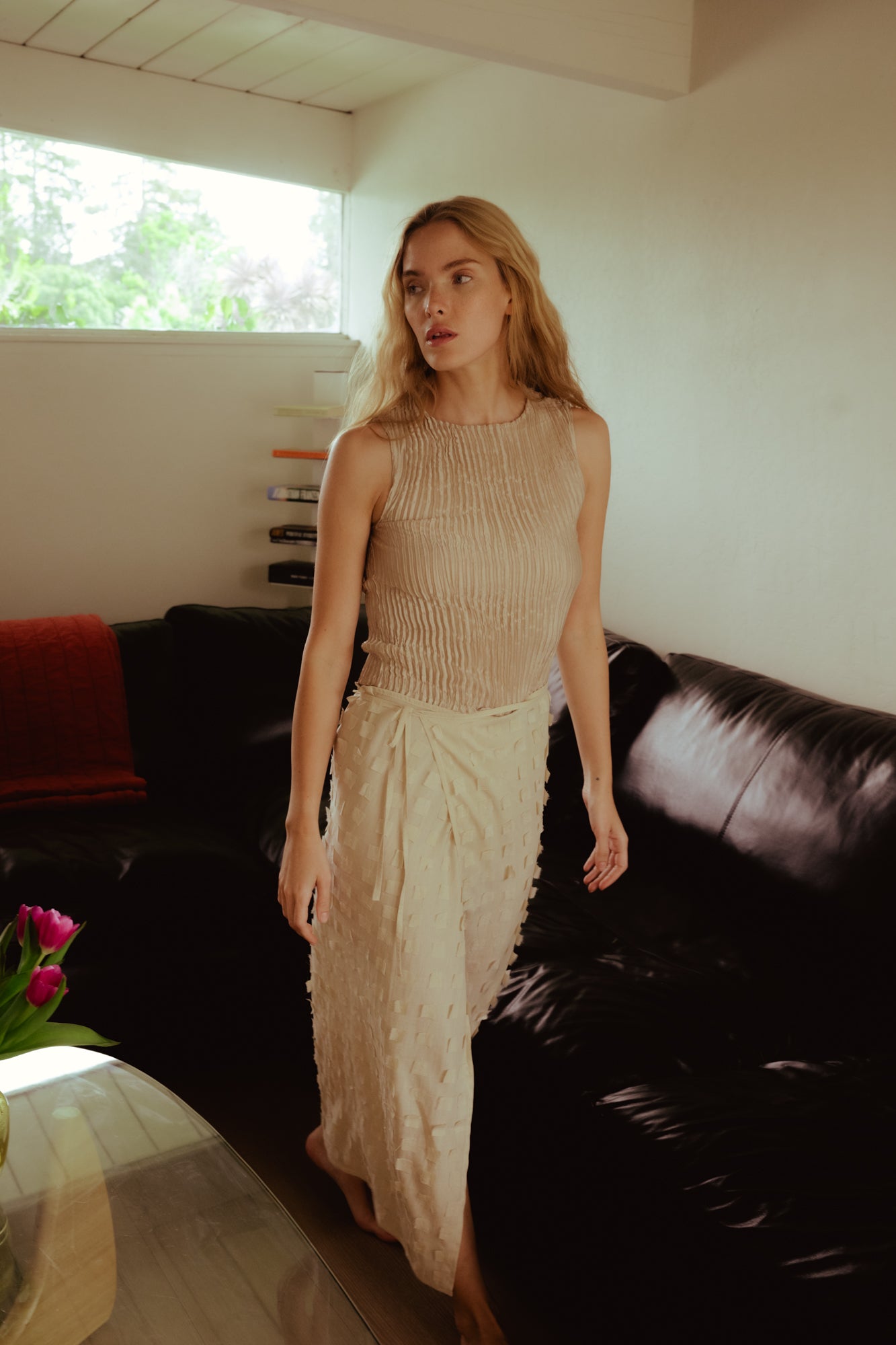 Muga Silk Offcuts Wrap Long Skirt - Undyed