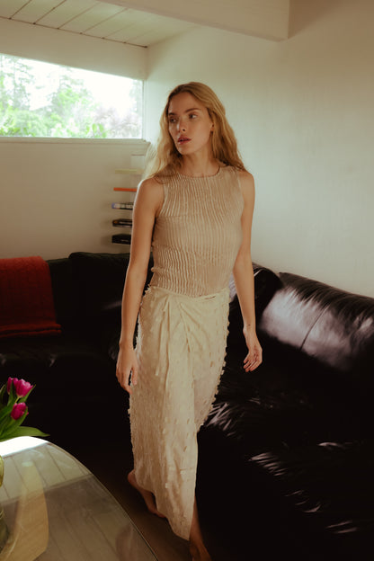 Muga Silk Offcuts Wrap Long Skirt - Undyed