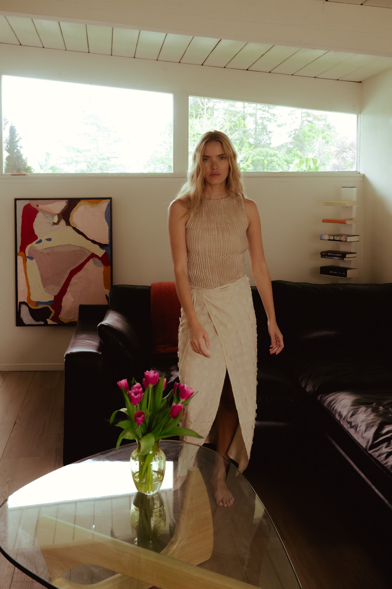 Muga Silk Offcuts Wrap Long Skirt - Undyed