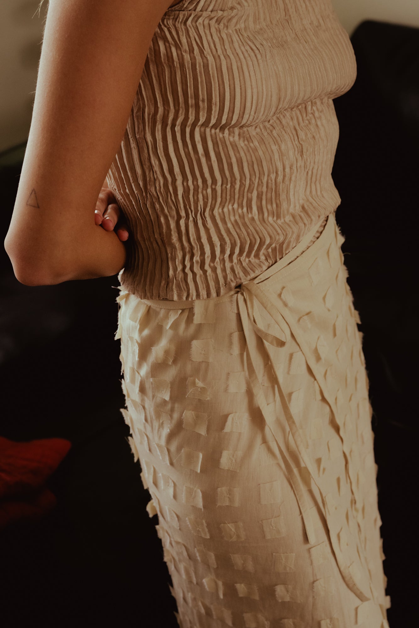 Muga Silk Offcuts Wrap Long Skirt - Undyed