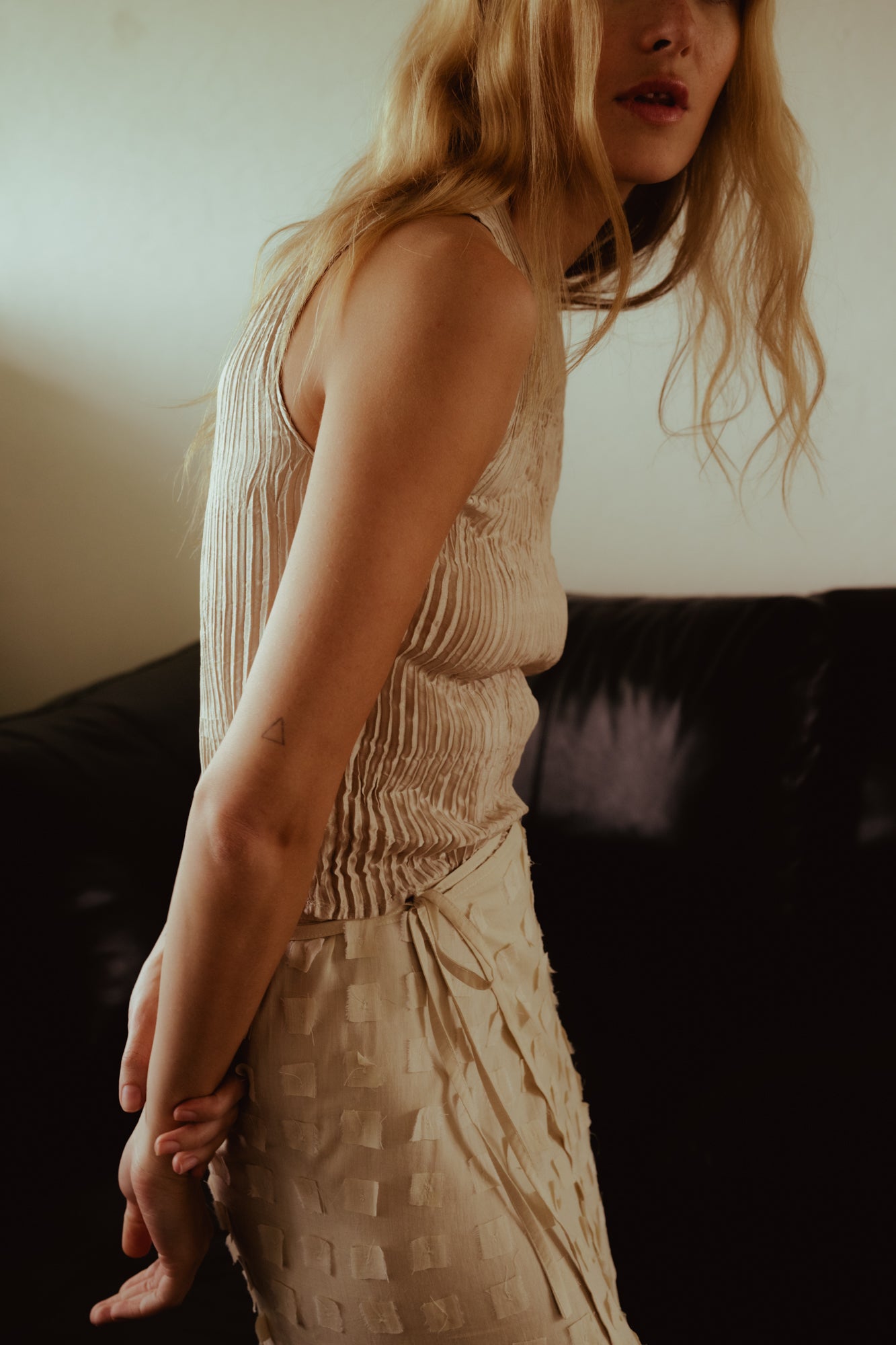 Muga Silk Offcuts Wrap Long Skirt - Undyed