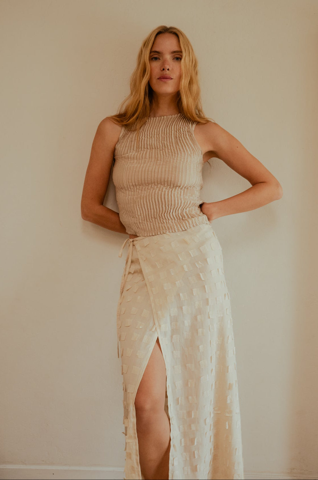 Muga Silk Offcuts Wrap Long Skirt - Undyed