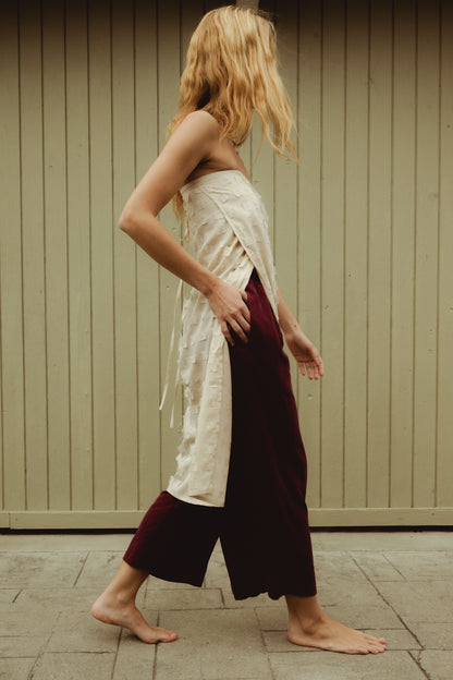 Muga Silk Offcuts Wrap Long Skirt - Undyed