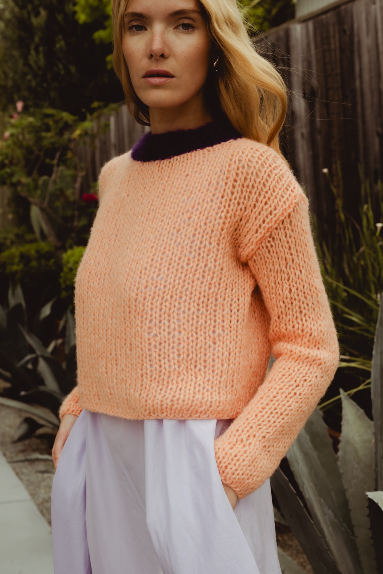 Hazy Sweater - Peach & Purple