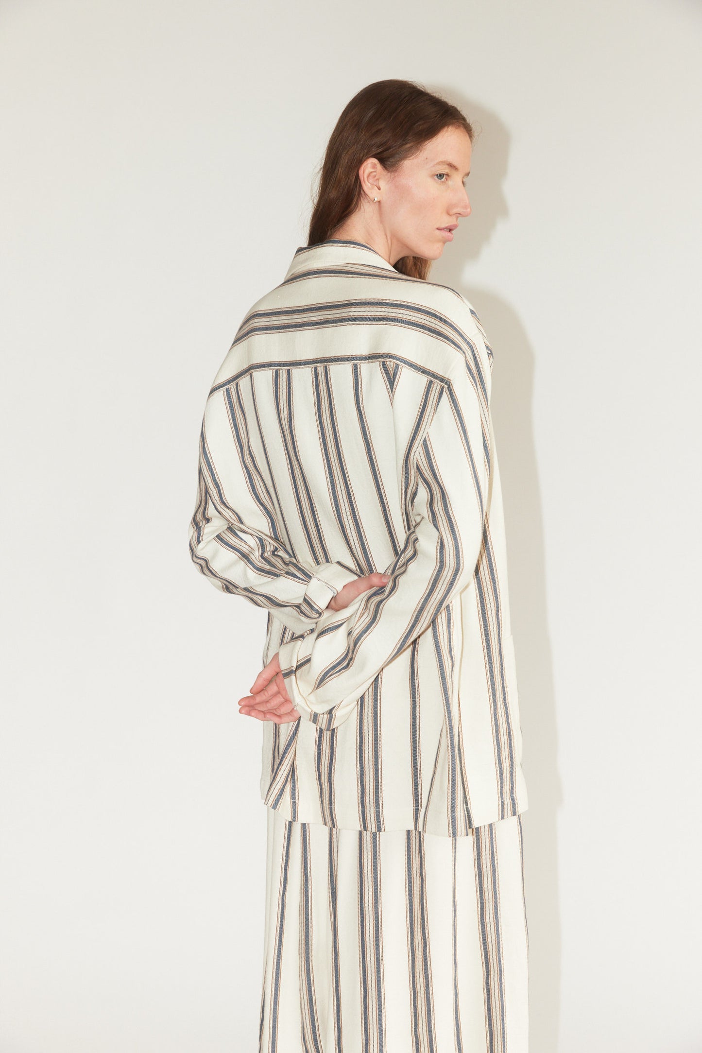 Work Jacket in Cream Stripe