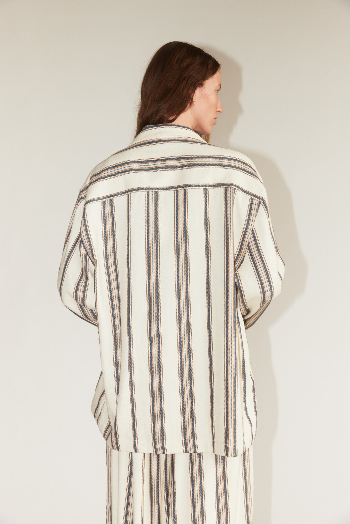 Work Jacket in Cream Stripe