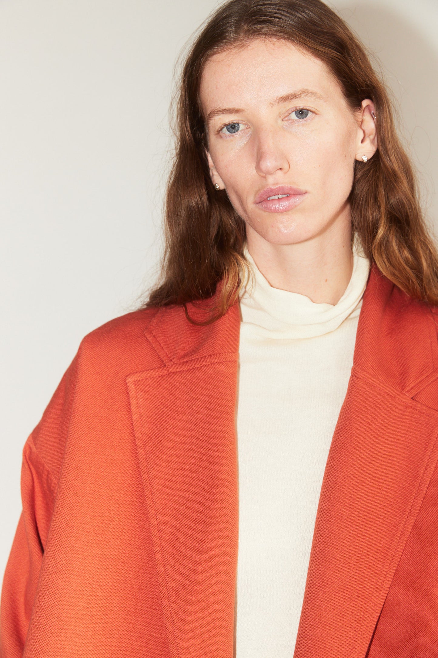 Oversized Cropped Jacket in Terracotta