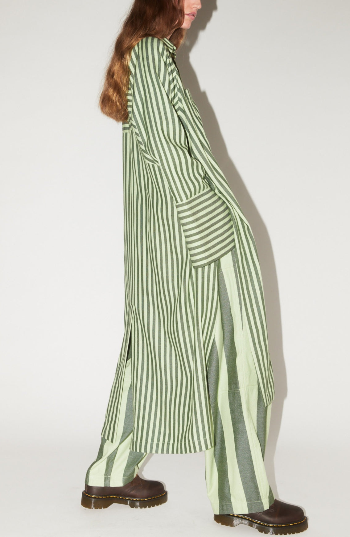 Parachute Pants in Green Stripe