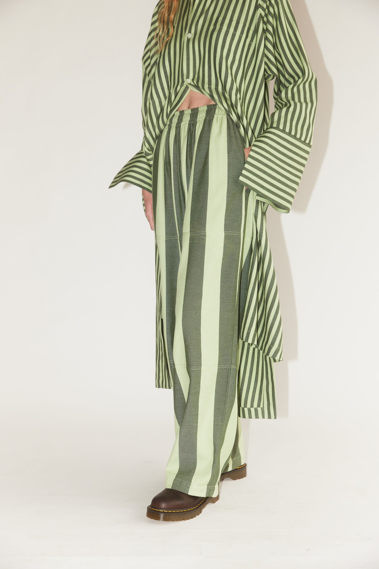 Parachute Pants in Green Stripe