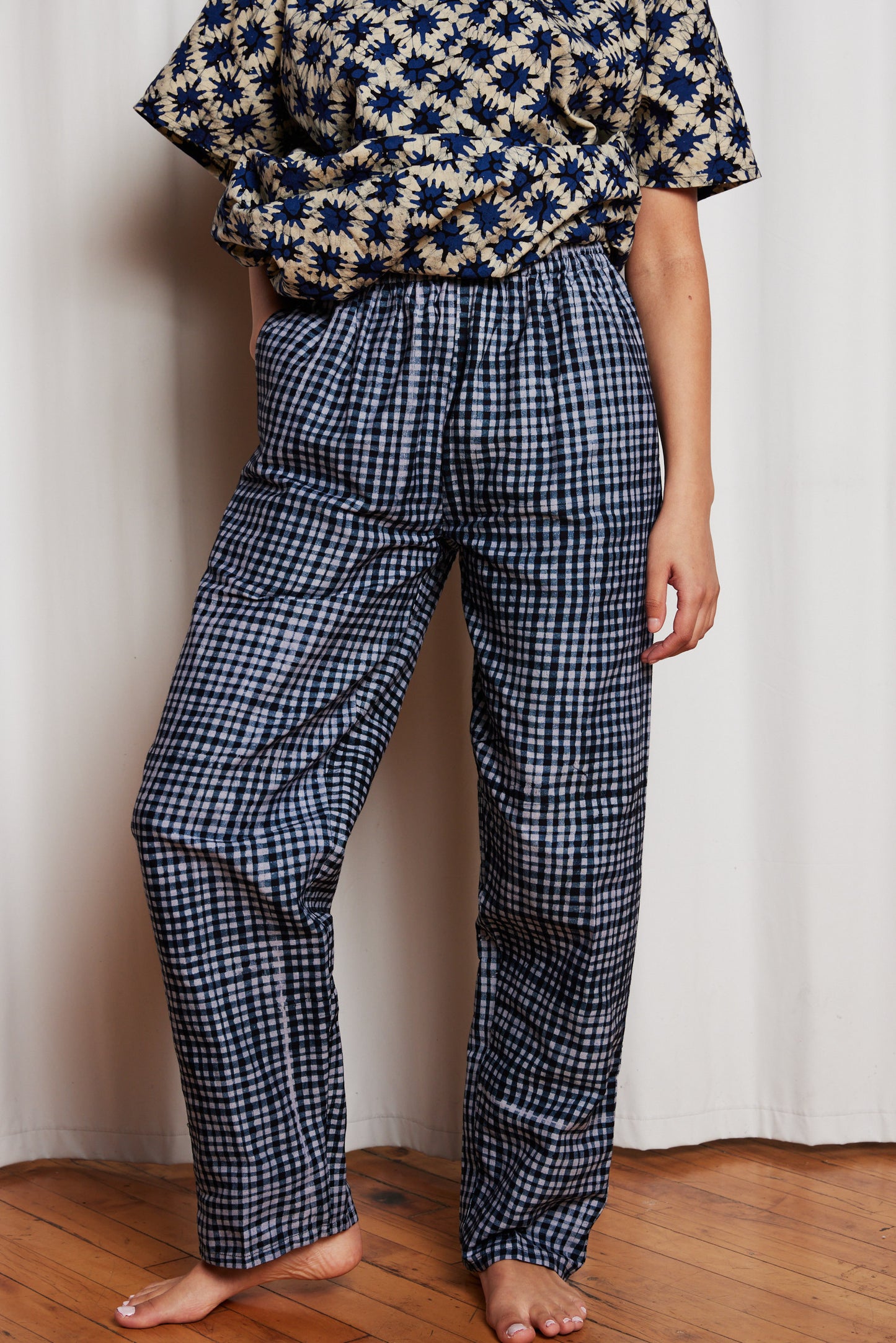 Easy Pants in Blue Check