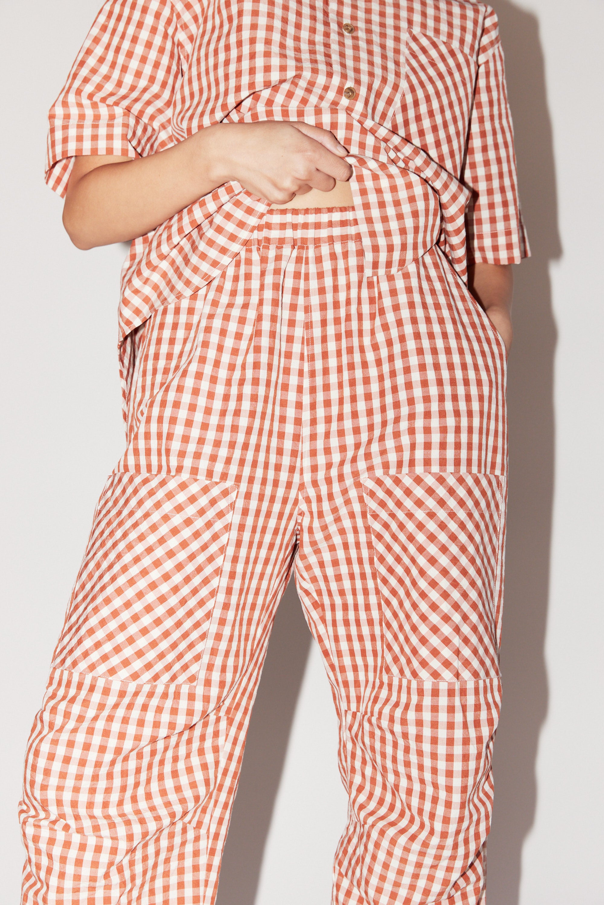 Gingham Patch Pocket Pants