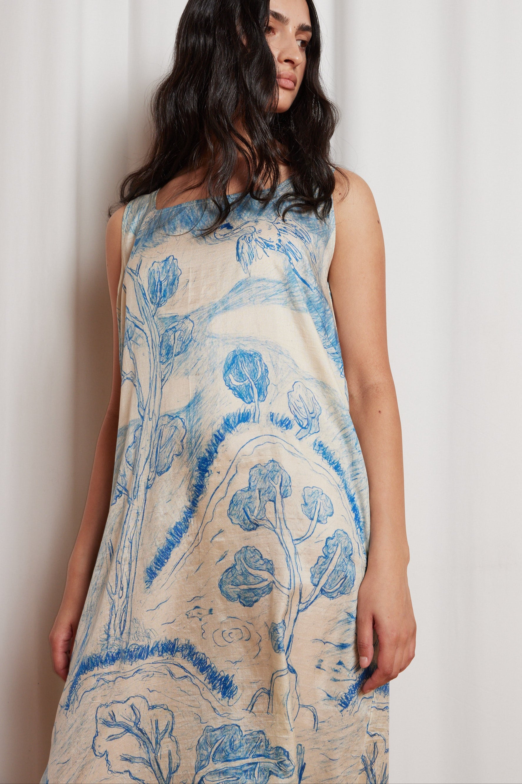 Mary Dress in Blue Pond