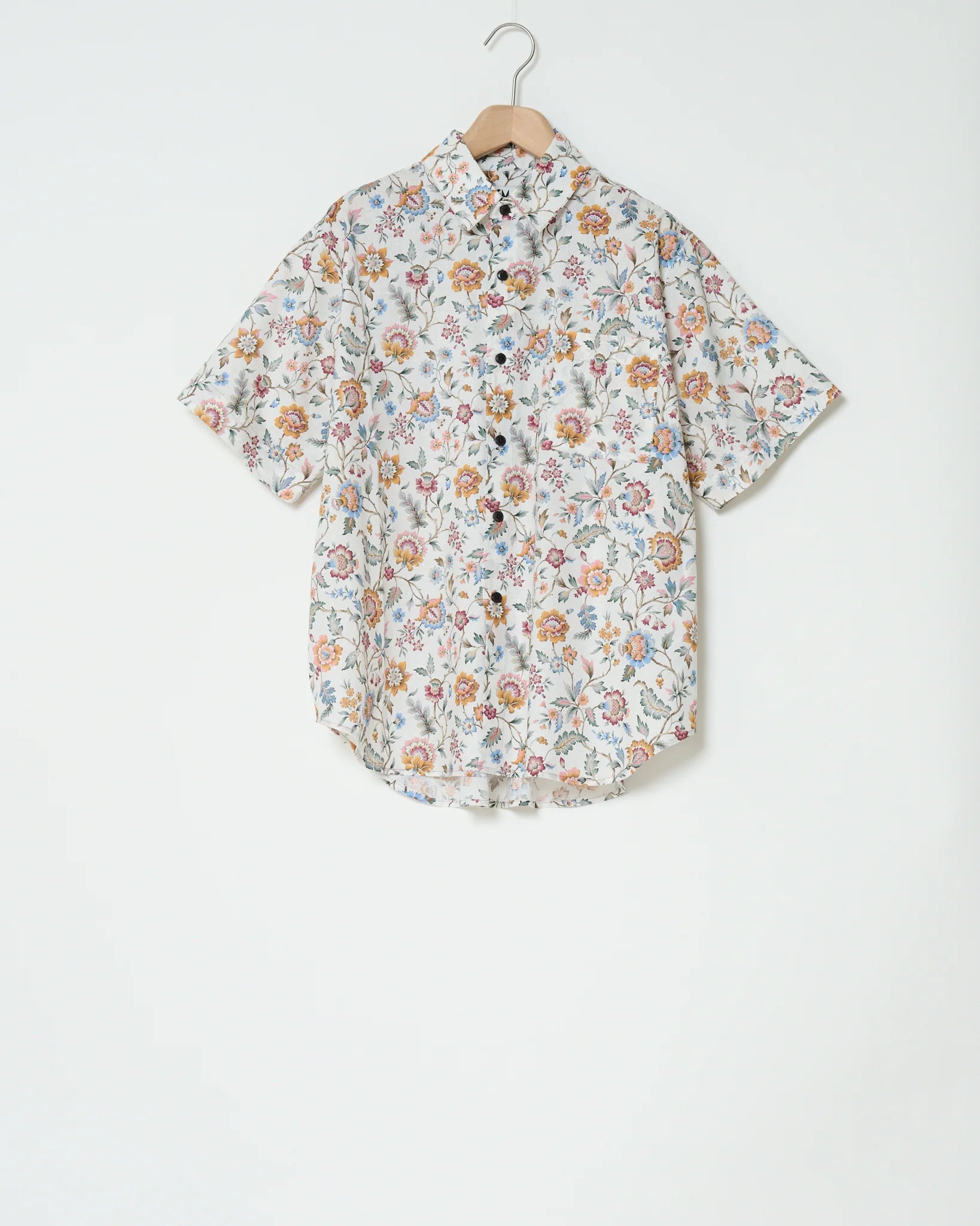 Linen Blend Liberty Floral Paisley Short Sleeve Shirt