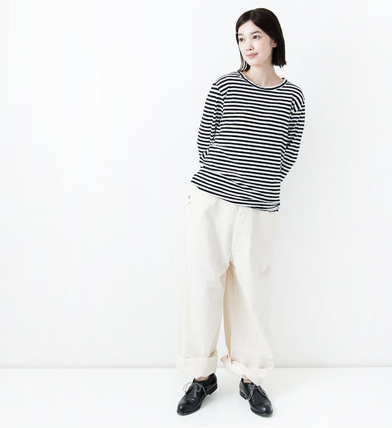 L/S Tee in Black and White Stripe