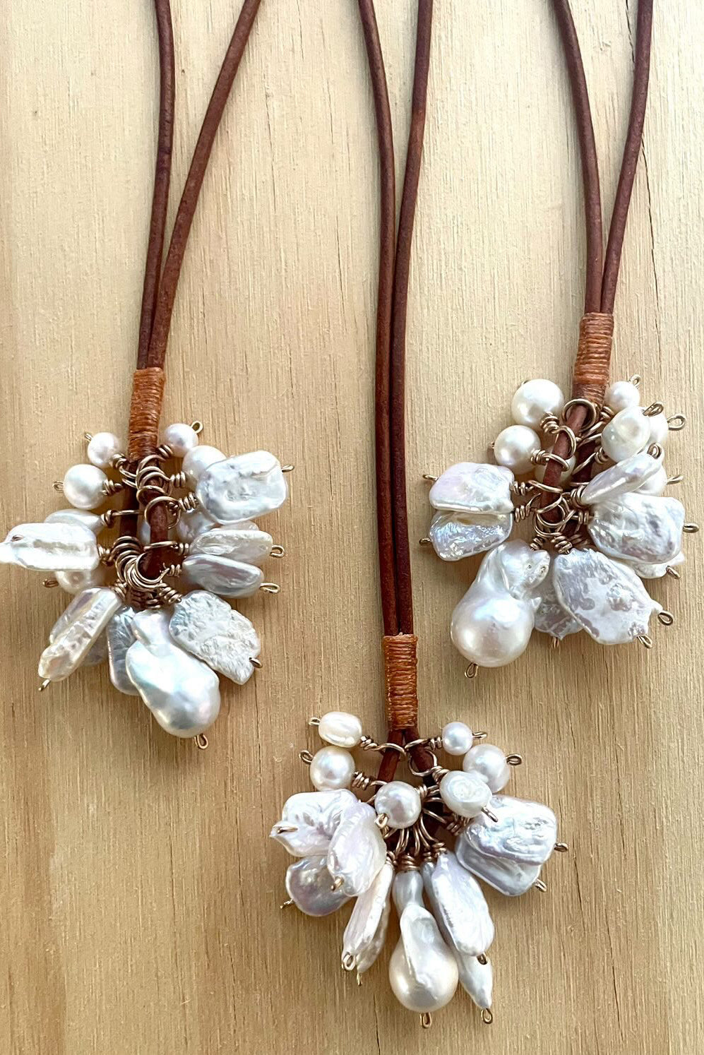 Pearl Cluster Necklace