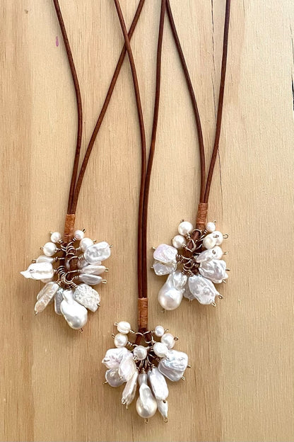 Pearl Cluster Necklace