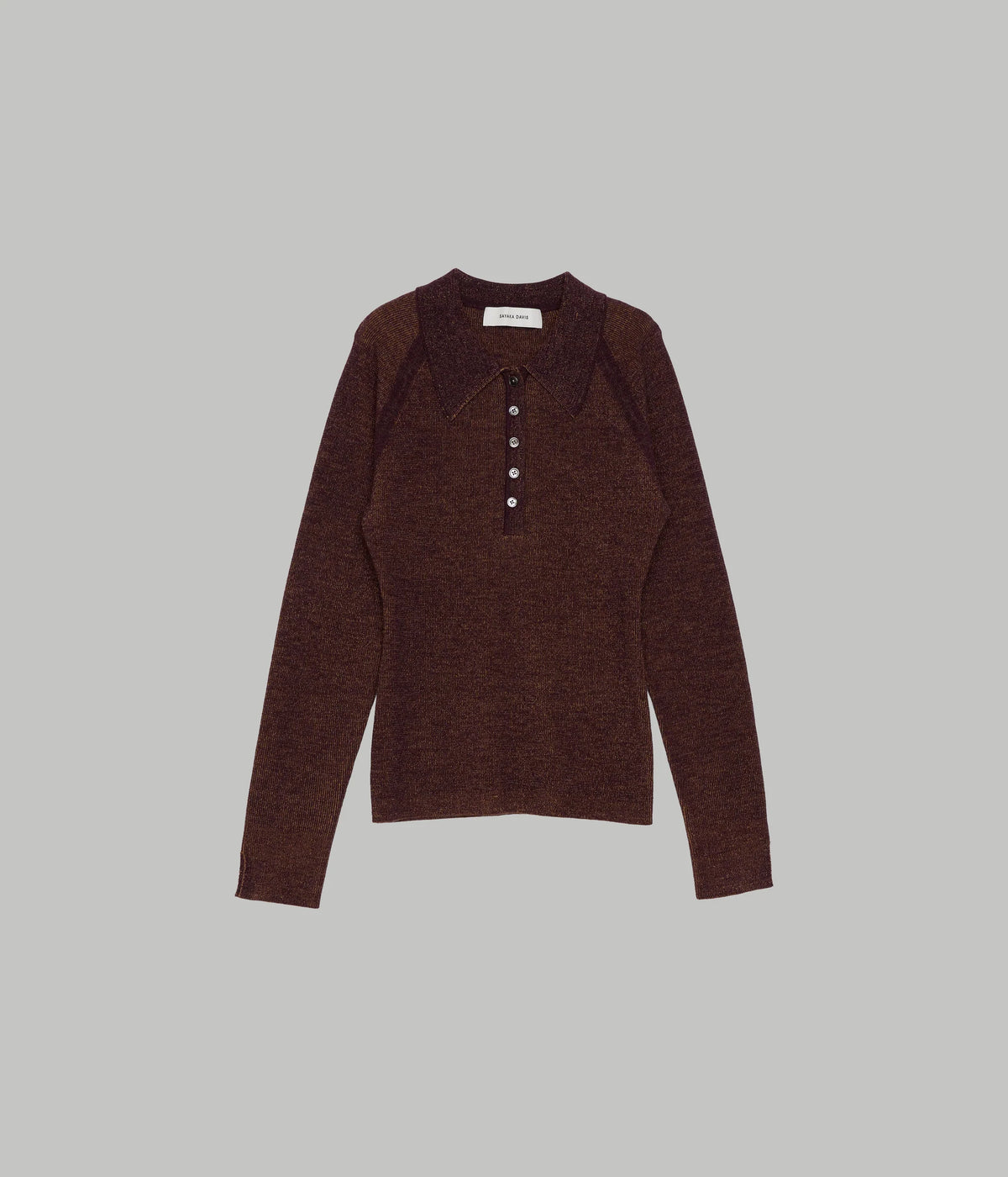 Como Ribbed Polo - Chocolate x Orange