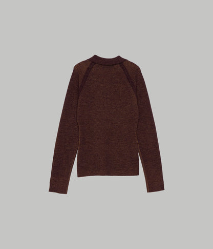 Como Ribbed Polo - Chocolate x Orange