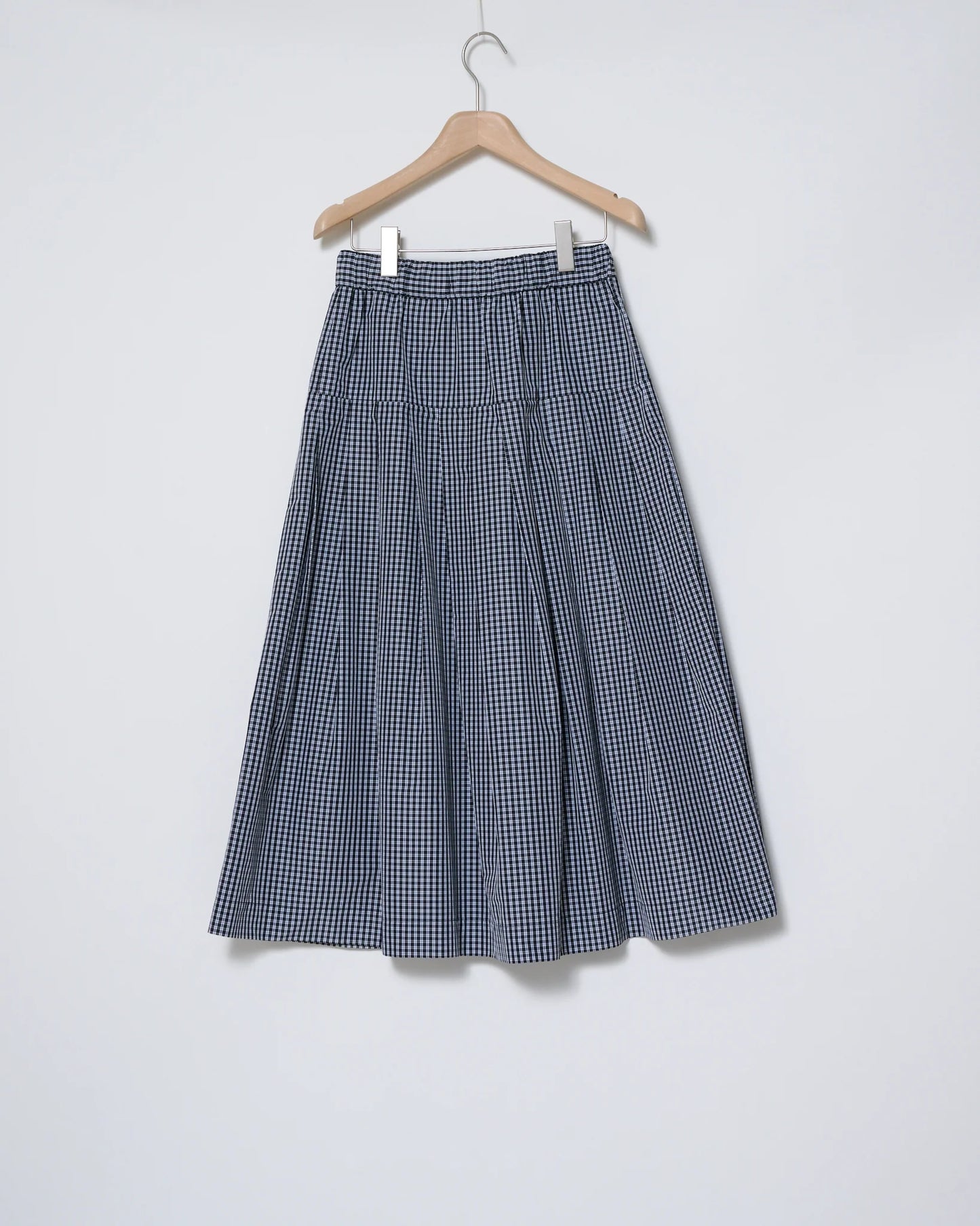 Check Taffeta Pleated Skirt