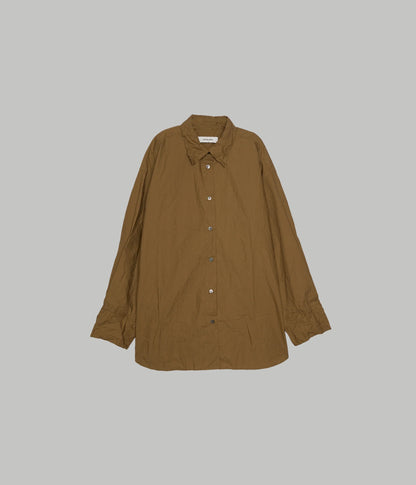 Crinkled Oversized Shirt - Walnut