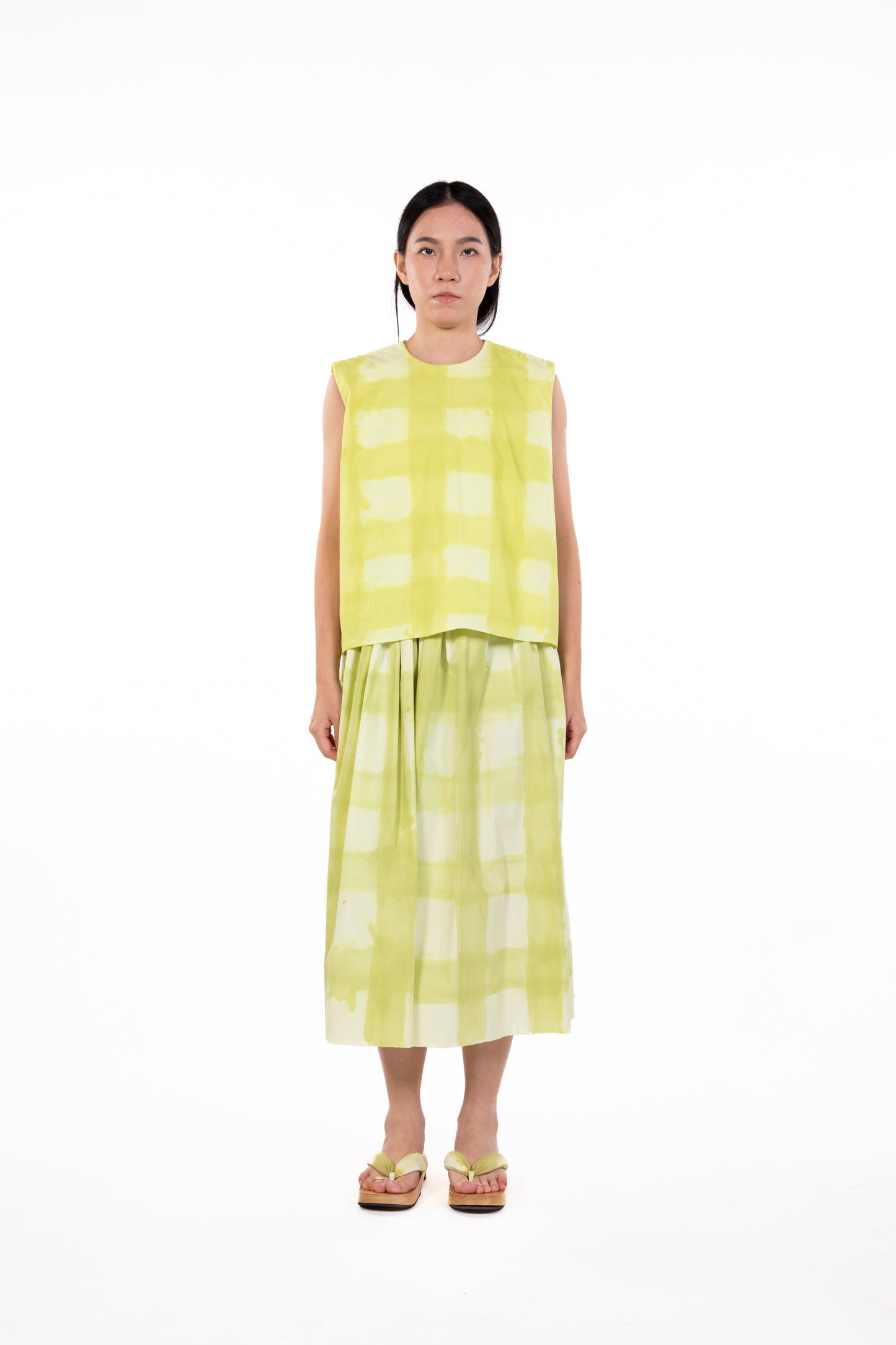 Faro Skirt — Pistachio Check