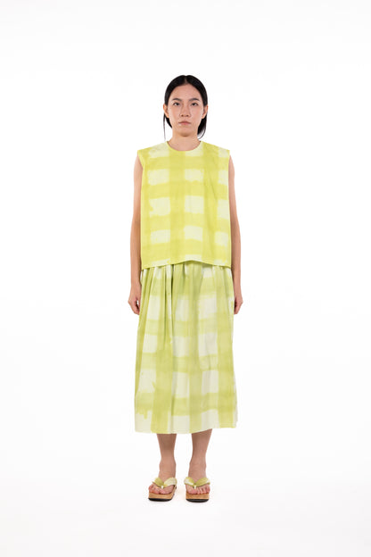 Faro Skirt — Pistachio Check