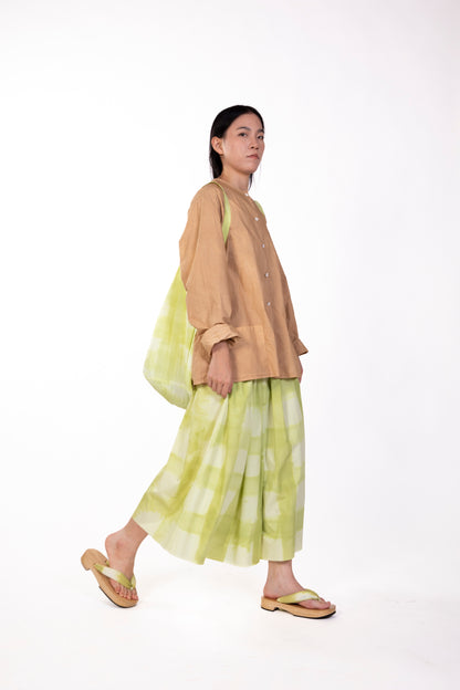 Faro Skirt — Pistachio Check