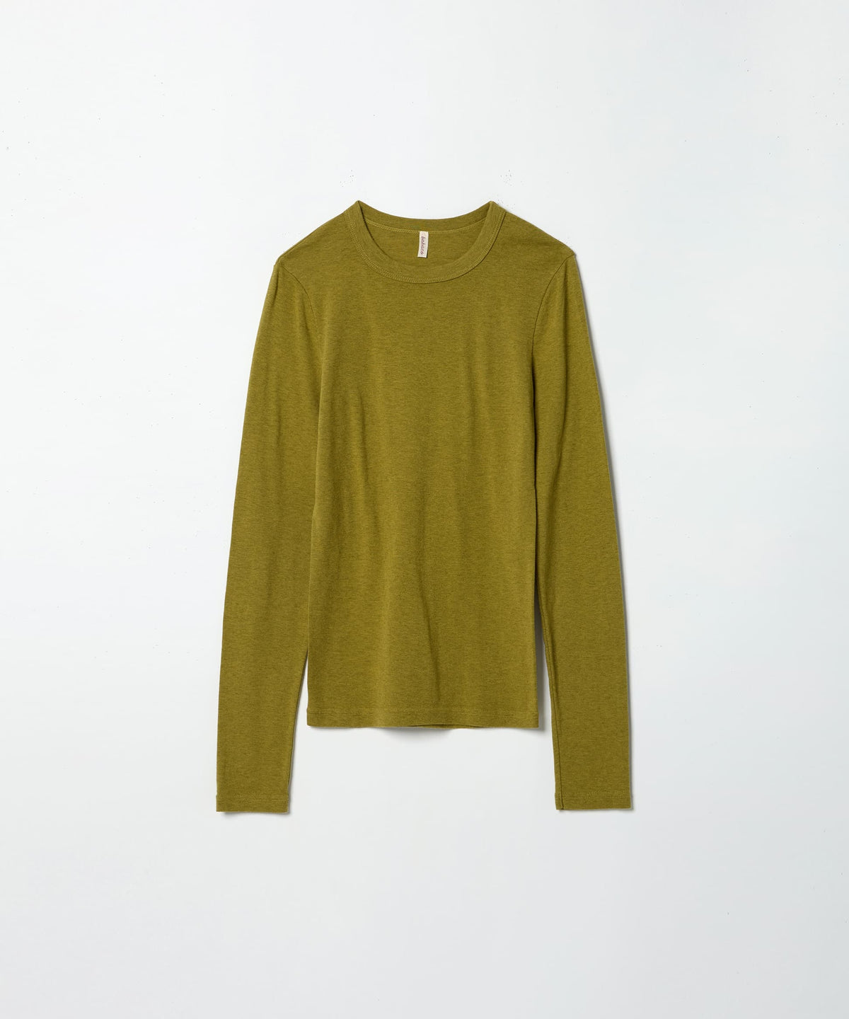 Cotton/Silk Basic Long Sleeve T-shirt - Pistachio