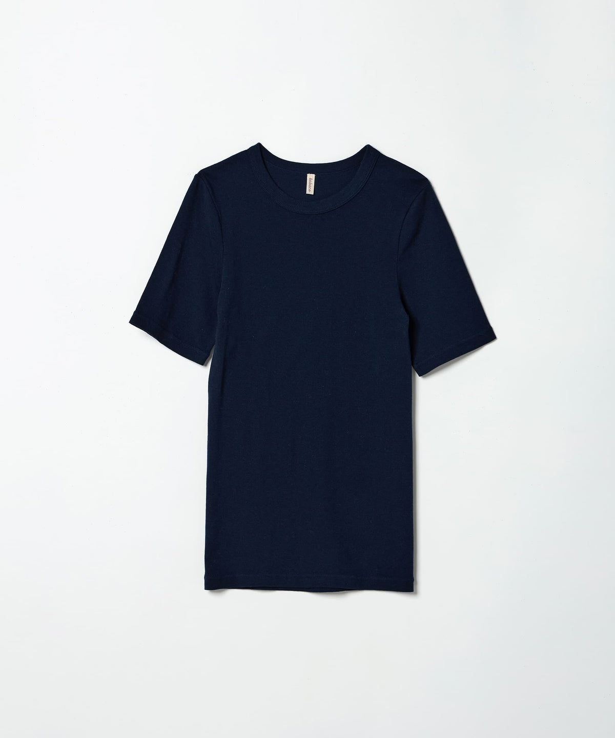 Cotton/Silk Basic T-shirt - Navy