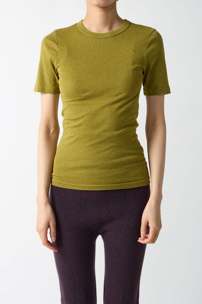 Cotton/Silk Basic T-shirt - Pistachio