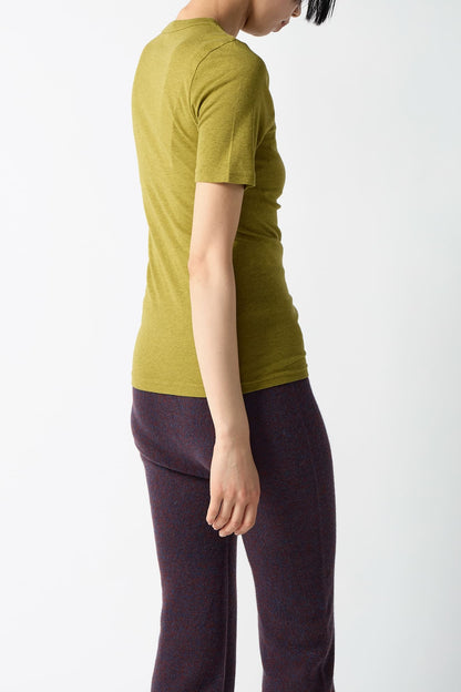 Cotton/Silk Basic T-shirt - Pistachio