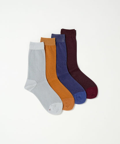 Lurex Sheer Socks - Orange
