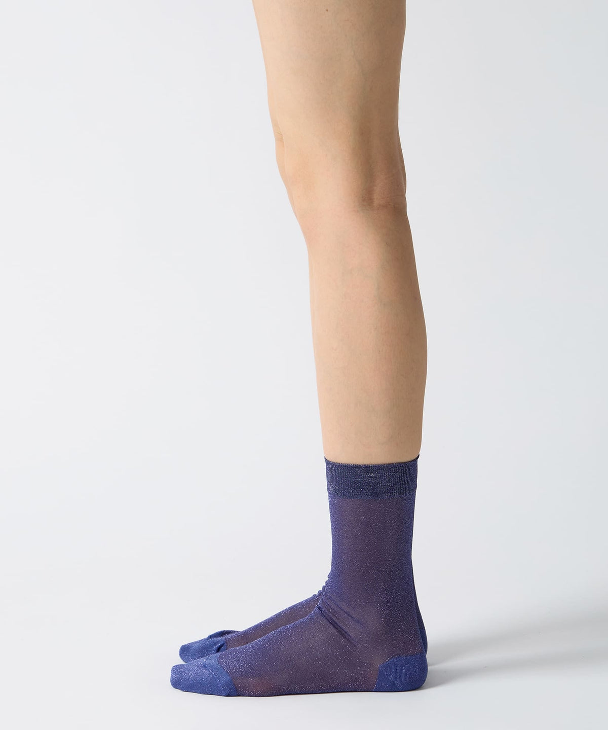 Lurex Sheer Socks - Dark Blue