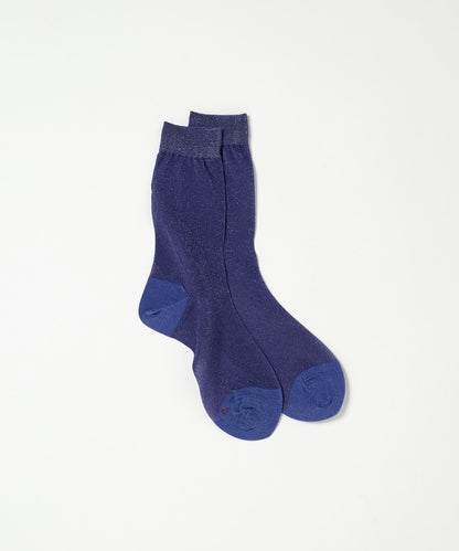 Lurex Sheer Socks - Dark Blue