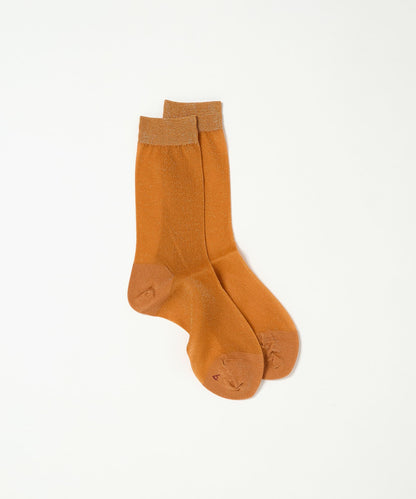 Lurex Sheer Socks - Orange