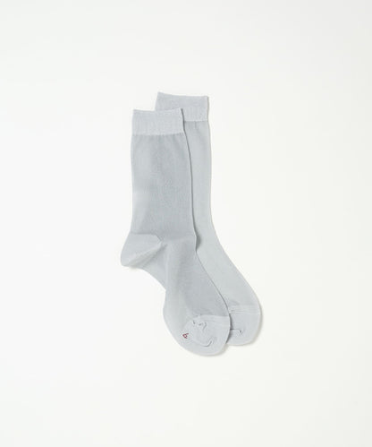 Lurex Sheer Socks - Silver White