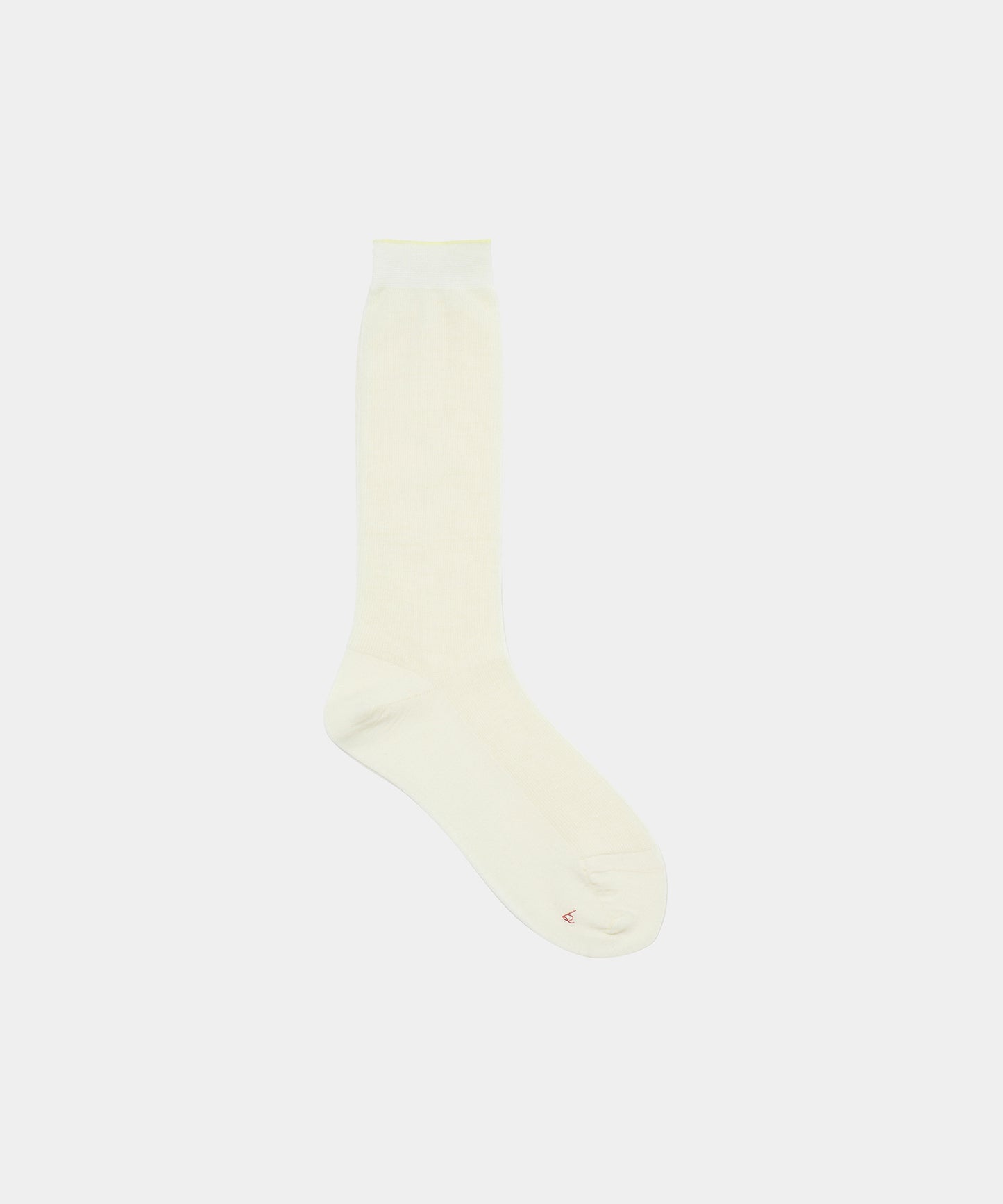 Wool Fine Ribbed Socks in Off White